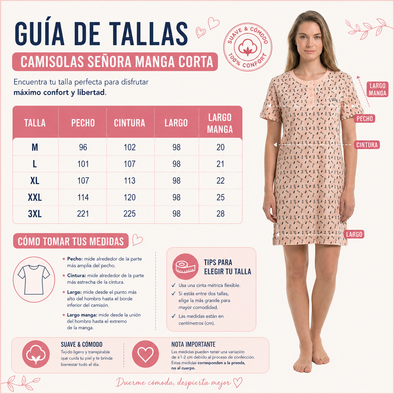 camisones-manga-corta-mujer