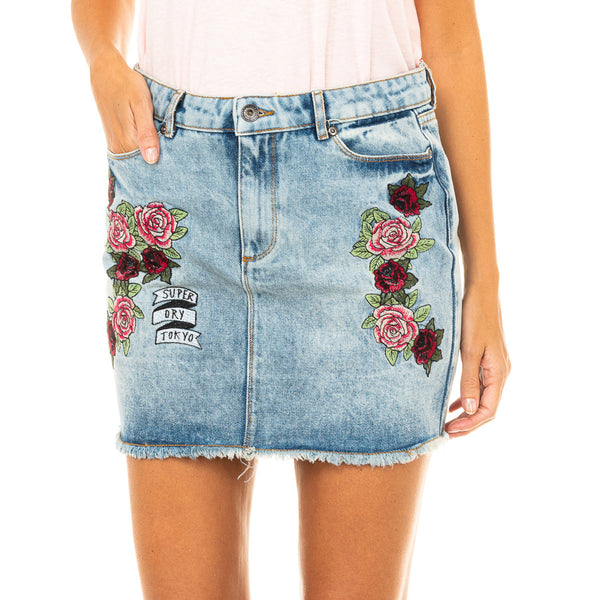 Falda Corta Tejana Mujer con Estampado G72011CR