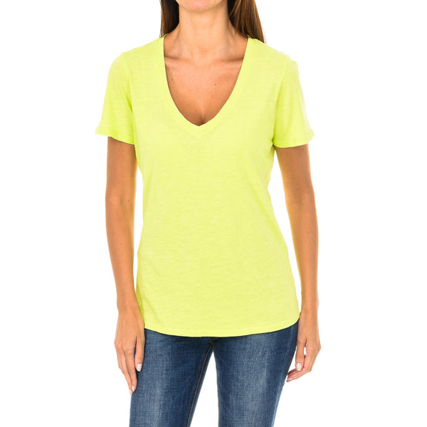 Camiseta Manga Corta y Cuello en Pico 3Y5T45-5JZMZ para Mujer