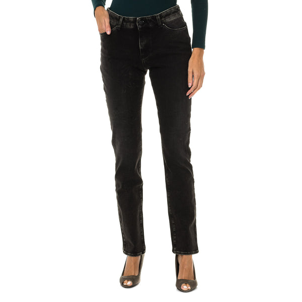 Pantalones Largos Tejanos Efecto Gastado 6Y5J18-5D26Z para Mujer