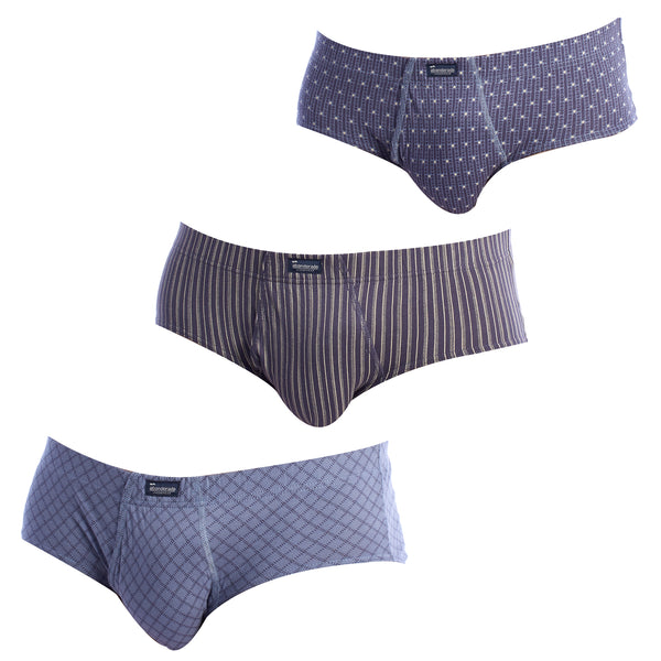 Pack 3 Slips Hombre Estampados Esenciales con Abertura A0090