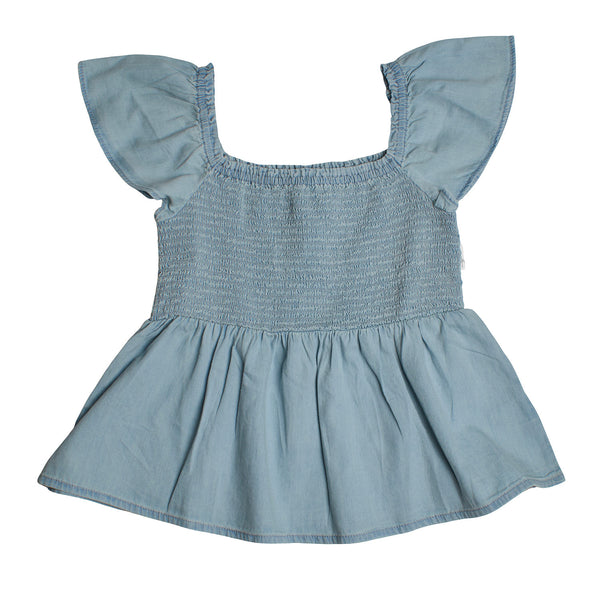 Blusa Denim Manga Corta 601107 para Niña