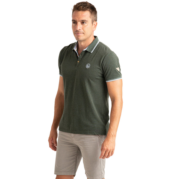Polo Hombre Manga Corta de Algodón Tejido Melange PRI2636