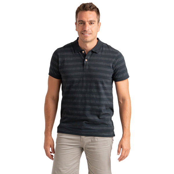 Polo Hombre Manga Corta de Algodón Rayas Textura PRI2638