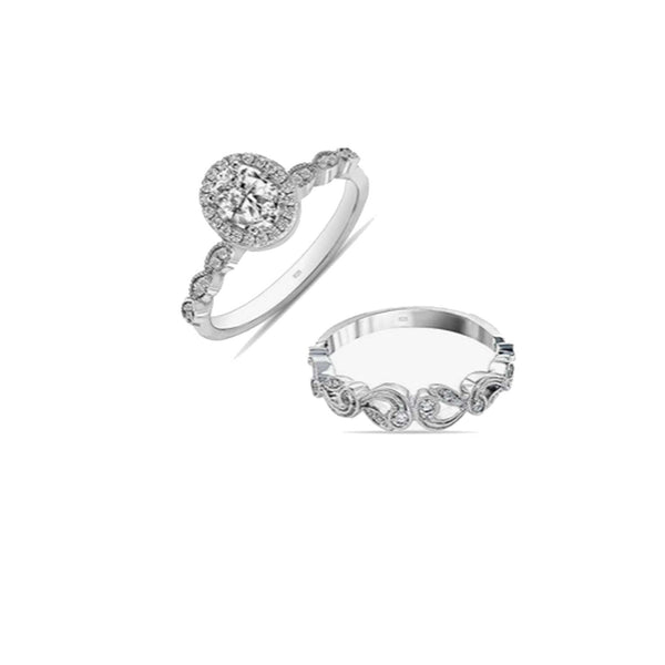 Set Sortija Mujer Dúo Brillante en Plata de Ley 925 BIAN024
