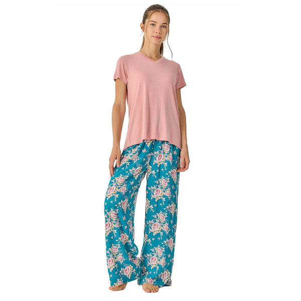 Pijama Mujer Verano con Pantalón Largo Fluido JJB34