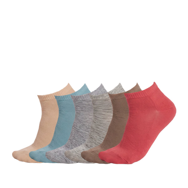 6 Pares Calcetines Mujer Algodón Caña Baja S20506